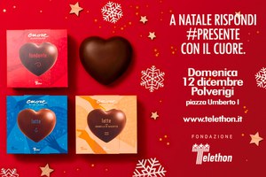 Cuore di cioccolato Telethon 2021 - A Natale dona speranze, terapie e futuro