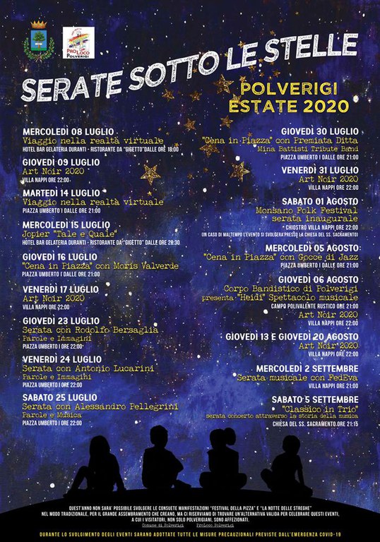 Locandina Serate Sotto le Stelle 2020