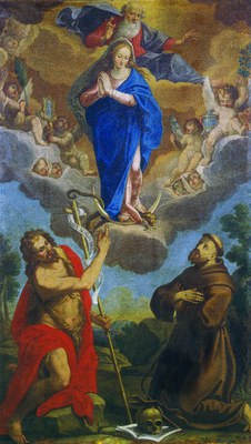 Immacolata concezione, con S. Giovanni Battista e S. Francesco d’Assisi